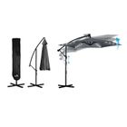 Plonos, parasol ogrodowy, składany, 6 segmentowy, z pokrowcem, 350 cm i lampkami, PL-882
