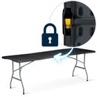 Plonos, stół cateringowy ogrodowy składany, czarny, 244 cm