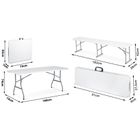 Plonos, zestaw cateringowy ogrodowy składany stół + 2 ławki, biały, 180 cm