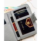 Portfel, biało-niebieski, skórzany, RFID, Peterson