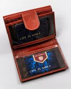 Portfel, brązowy, skórzany, Peterson