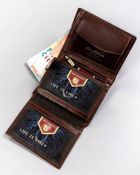 Portfel, brązowy, skórzany, Peterson