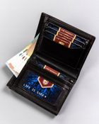 Portfel, brązowy, skórzany, Peterson