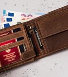 Portfel, brązowy, skórzany, Peterson