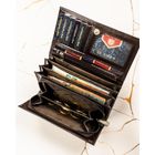 Portfel, brązowy, skórzany, Peterson