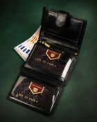 Portfel, czarny, skórzany, Peterson