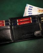 Portfel, czarny, skórzany, Peterson