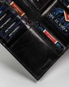 Portfel, czarny, skórzany, RFID, Peterson