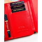 Portfel, czerwony, skóra ekologiczna, Peterson