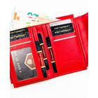 Portfel, czerwony, skóra ekologiczna, Peterson