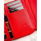 Portfel, czerwony, skóra ekologiczna, Peterson