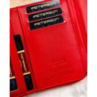 Portfel, czerwony, skóra ekologiczna, Peterson