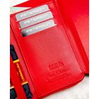 Portfel, czerwony, skóra ekologiczna, Peterson