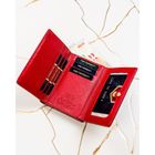 Portfel, czerwony, skóra naturalna i ekologiczna, Peterson