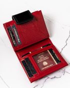 Portfel, czerwony, skórzany, Peterson