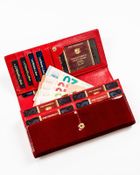 Portfel, czerwony, skórzany, Peterson