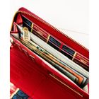 Portfel, czerwony, skórzany, Peterson