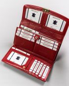 Portfel, czerwony, skórzany, RFID, Rovicky