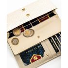 Portfel, ecru, skóra naturalna i ekologiczna, Peterson