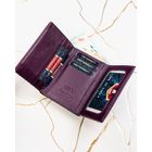 Portfel, fioletowy, skóra naturalna i ekologiczna, RFID, Peterson