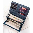 Portfel, granatowy, skóra ekologiczna, Peterson