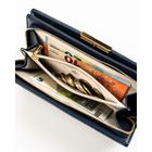 Portfel, granatowy, skóra ekologiczna, RFID, Peterson