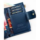 Portfel, granatowy, skóra ekologiczna, RFID, Peterson