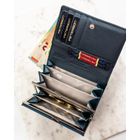 Portfel, granatowy, skóra ekologiczna, RFID, Peterson