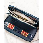 Portfel, granatowy, skórzany, Peterson