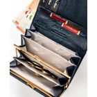 Portfel, niebieski, skóra naturalna i ekologiczna, Peterson