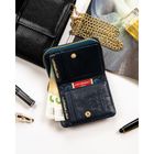 Portfel, niebieski, skóra naturalna i ekologiczna, Peterson