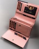 Portfel, różowy, skórzany, Peterson