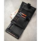 Portfel z brelokiem, czarny, skórzany, Peterson