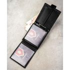 Portfel z brelokiem, czarny, skórzany, Peterson