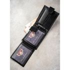 Portfel z brelokiem, czarny, skórzany, Peterson