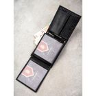 Portfel z brelokiem, czarny, skórzany, Peterson