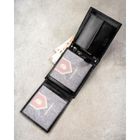 Portfel z brelokiem, czarny, skórzany, Peterson