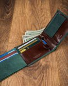 Portfel, zielony, skórzany, Forever Young