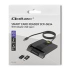 Qoltec, czytnik chipowych kart ID, inteligentny, SCR-0634, USB TYP C