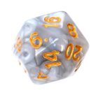 Rebel, komplet kości RPG, dwukolorowe, stalowo-białe, złote cyfry