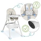 Ricokids, Milo, krzesełko do karmienia ze stolikiem, szare