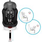 Ricokids, Stigo, fotelik samochodowy z daszkiem, obrotowy 360°, 0-36 kg, szary