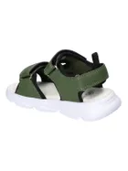 Sandały chłopięcie, khaki, skórzana wkładka, American Club