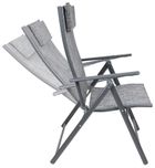 Saska Garden, krzesło ogrodowe z zagłówkiem, 7-pozycyjne, textline, 57-68-106 cm, 2 szt.