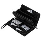 Saszetka do ręki, czarna, skóra ekologiczna, Rovicky