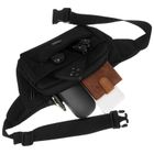 Saszetka na biodro, nerka, czarna, Peterson