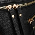 Saszetka na biodro, nerka, czarna, skóra ekologiczna, Peterson