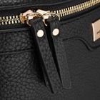 Saszetka na biodro, nerka, czarna, skóra ekologiczna, Peterson