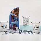 Sipo, kosz na zabawki XL, bawełniany, wodoodporny, zamykany na ściągacz, Ciężarówki