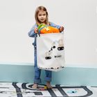 Sipo, kosz na zabawki XL, bawełniany, wodoodporny, zamykany na ściągacz, Koparki